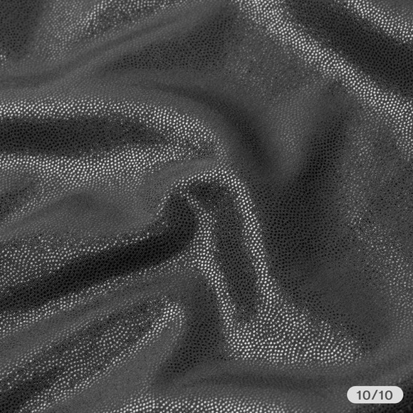 Cloudful Shine Fabric Crossover Back Pocket Foil Print Faux Leather Leggings - Picture 5 of 11